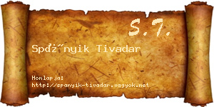 Spányik Tivadar névjegykártya