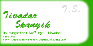 tivadar spanyik business card